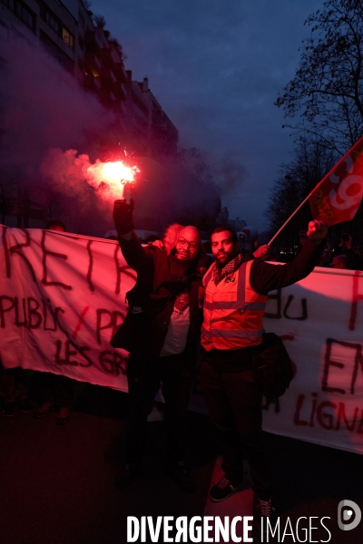 Manifestation contre la réforme des retraites le 10 Décembre 2019 à Paris