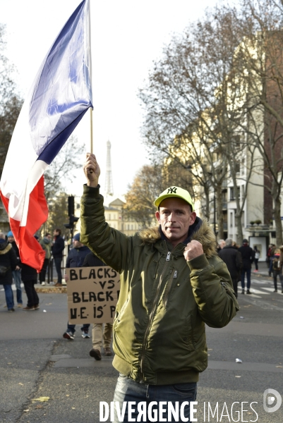 Manifestation contre la réforme des retraites. Grève du 10 décembre 2019 à Paris. National strike of 10 December 2019 in Paris.