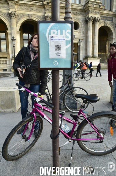 Journée de grève des transports publics à Paris, contre la réforme des retraite, en décembre 2019. Public transport strike day in Paris, in December 2019.