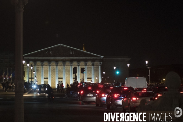 Journée de grève des transports publics à Paris, contre la réforme des retraite, en décembre 2019. Public transport strike day in Paris, in December 2019.