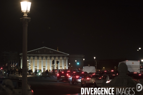 Journée de grève des transports publics à Paris, contre la réforme des retraite, en décembre 2019. Public transport strike day in Paris, in December 2019.