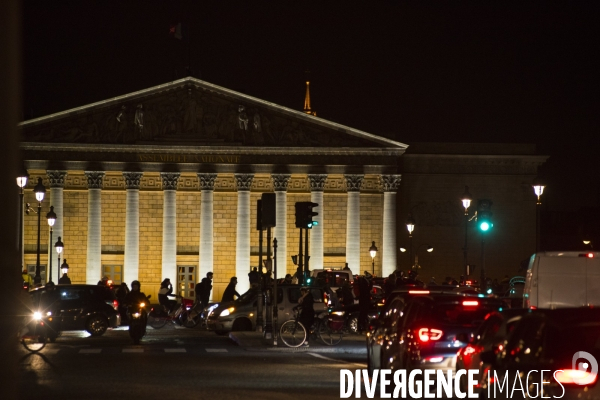 Journée de grève des transports publics à Paris, contre la réforme des retraite, en décembre 2019. Public transport strike day in Paris, in December 2019.