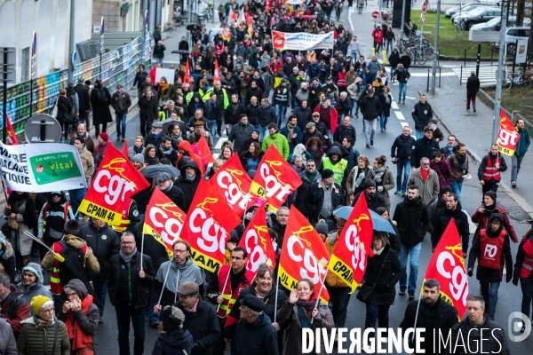 Manifestation contre la réforme des retraites à Nantes