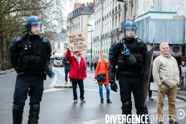 Manifestation contre la réforme des retraites à Nantes