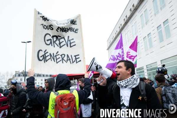 Manifestation contre la réforme des retraites à Nantes