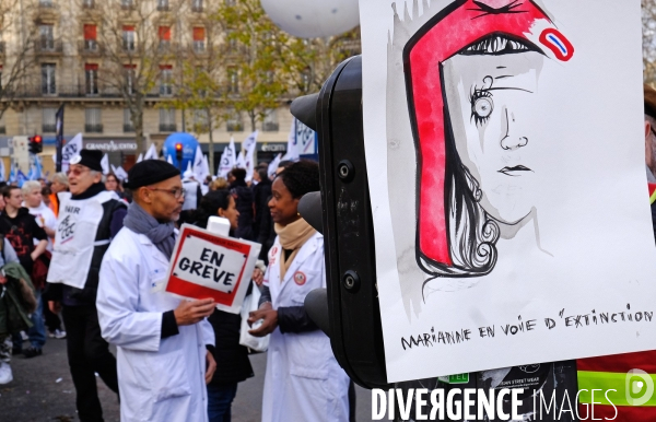 Manifestation contre le projet de réforme des retraites.