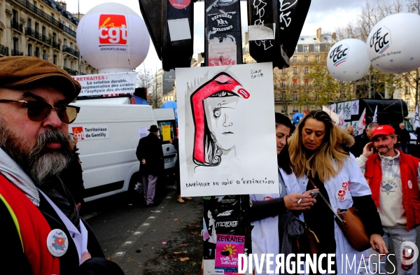 Manifestation contre le projet de réforme des retraites.