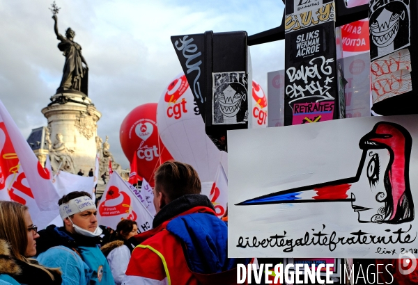 Manifestation contre le projet de réforme des retraites.