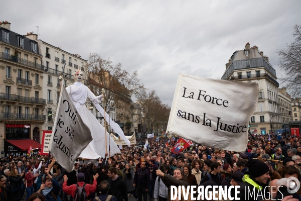 Manifestation contre la réforme des retraites le 17 Décembre 2019 à Paris