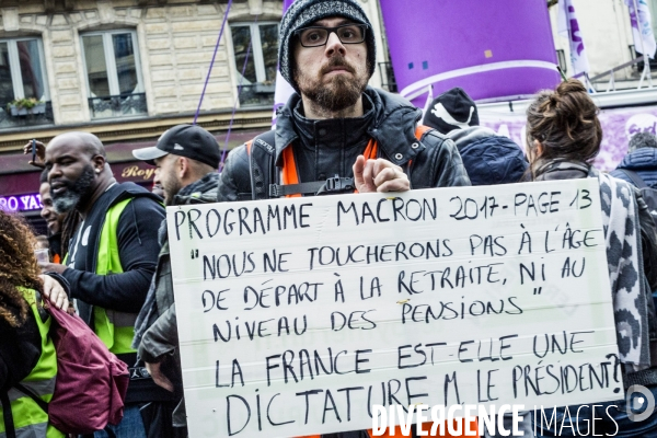 17.12.2019, Paris - Manifestation contre la reforme des retraites