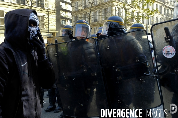 Manifestation nationale contre la reforme des retraites a Paris. Demonstration against pension reform in Paris.