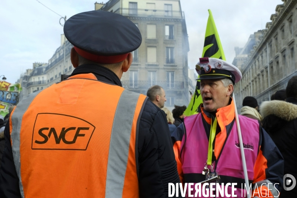 Manifestation nationale contre la reforme des retraites a Paris. Demonstration against pension reform in Paris.