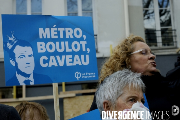 Manifestation nationale contre la reforme des retraites a Paris. Demonstration against pension reform in Paris.