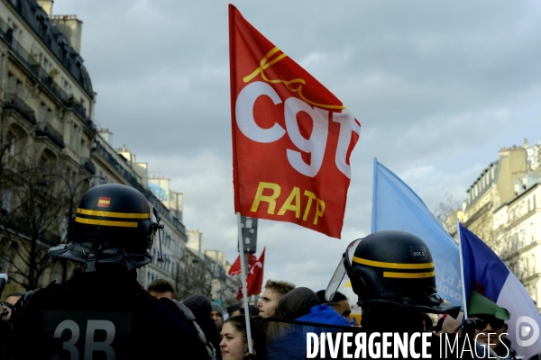 Manifestation nationale contre la reforme des retraites a Paris. Demonstration against pension reform in Paris.
