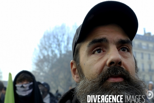 Manifestation nationale contre la reforme des retraites a Paris. Demonstration against pension reform in Paris.