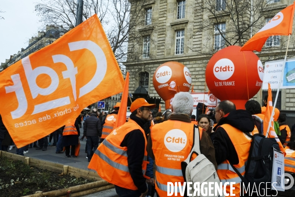 Manifestation nationale contre la reforme des retraites a Paris. Demonstration against pension reform in Paris.