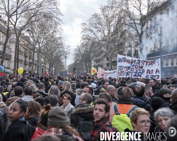 Grève des transports, Paris rue Lafayette.