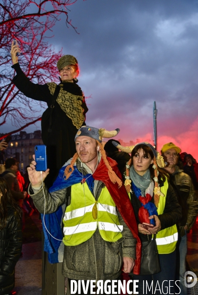 Manifestation contre la réforme des retraites. Grève du 17 décembre 2019, à Paris. National strike of 17 December 2019 in Paris.