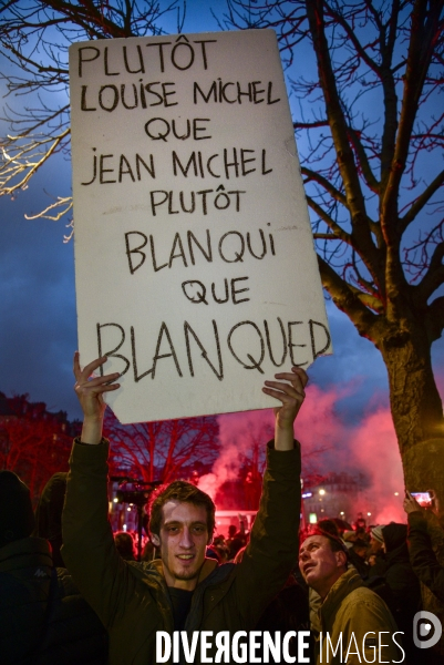Manifestation contre la réforme des retraites. Grève du 17 décembre 2019, à Paris. National strike of 17 December 2019 in Paris.