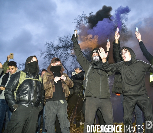 Manifestation contre la réforme des retraites. Grève du 17 décembre 2019, à Paris. National strike of 17 December 2019 in Paris.