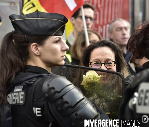 Manifestation contre la réforme des retraites du 4 janvier 2020, à Paris. National strike of 4 janvier 2020 in Paris.