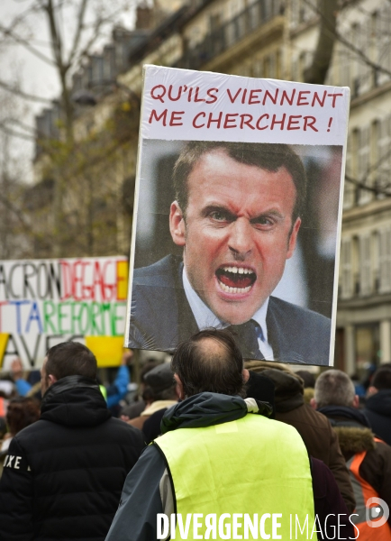 Manifestation contre la réforme des retraites du 4 janvier 2020, à Paris. National strike of 4 janvier 2020 in Paris.