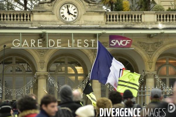 Manifestation contre la réforme des retraites du 4 janvier 2020, à Paris. National strike of 4 janvier 2020 in Paris.