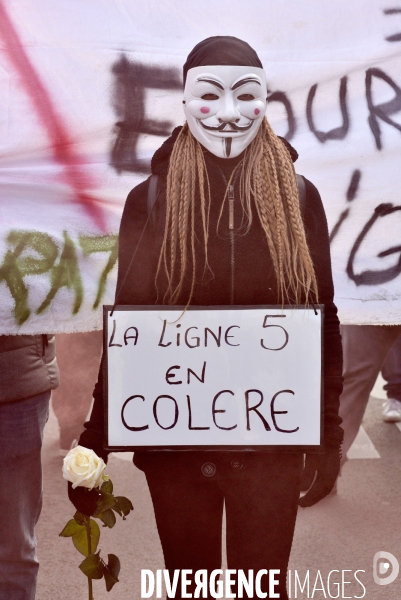 Manifestation contre la réforme des retraites du 4 janvier 2020, à Paris. National strike of 4 janvier 2020 in Paris.