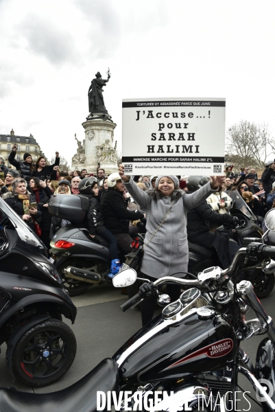 Rassemblement pour réclamer   justice pour Sarah Halimi  , à Paris. Rally to demand  justice for Sarah Halimi 