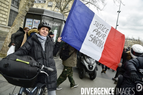 Rassemblement pour réclamer   justice pour Sarah Halimi  , à Paris. Rally to demand  justice for Sarah Halimi 