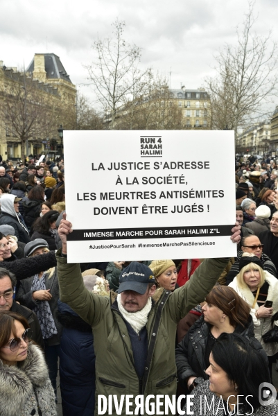Rassemblement pour réclamer   justice pour Sarah Halimi  , à Paris. Rally to demand  justice for Sarah Halimi 
