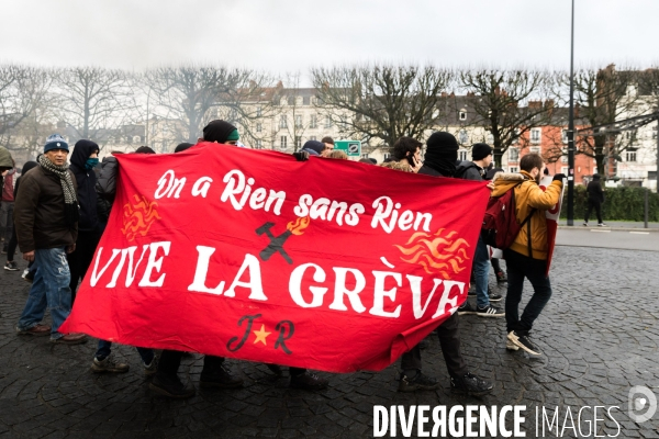 Manifestation contre la réforme des retraites à Nantes