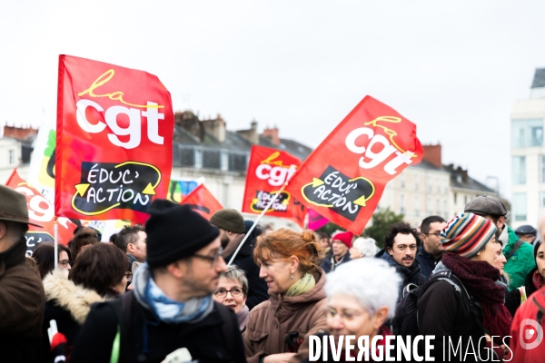 Manifestation contre la réforme des retraites à Nantes