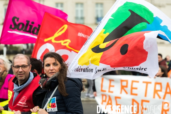 Manifestation contre la réforme des retraites à Nantes