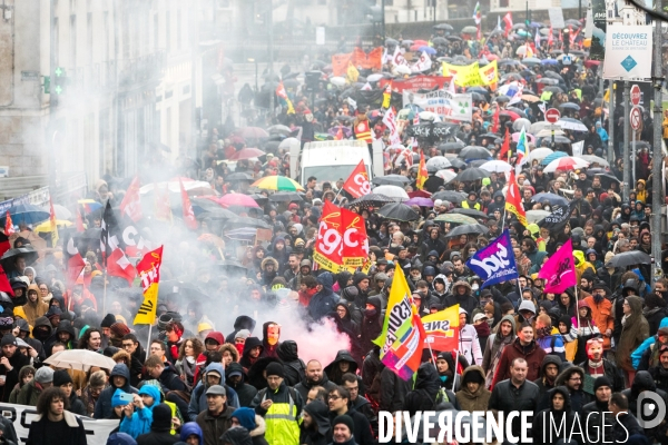 Manifestation contre la réforme des retraites à Nantes