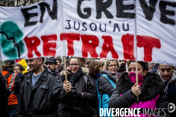 Paris 09.01.2020 - Mobilisation contre la réforme des retraites