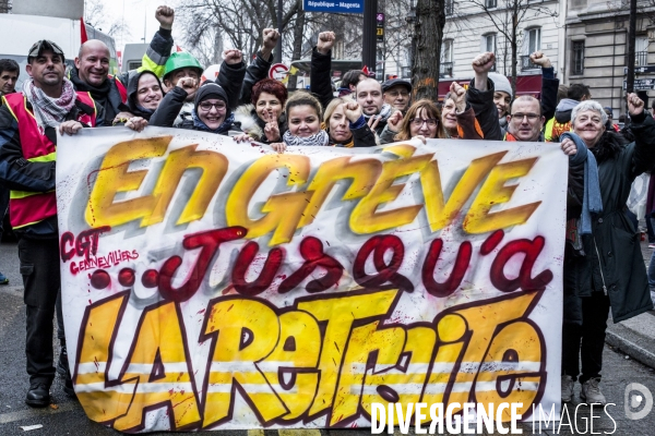 Paris 09.01.2020 - Mobilisation contre la réforme des retraites