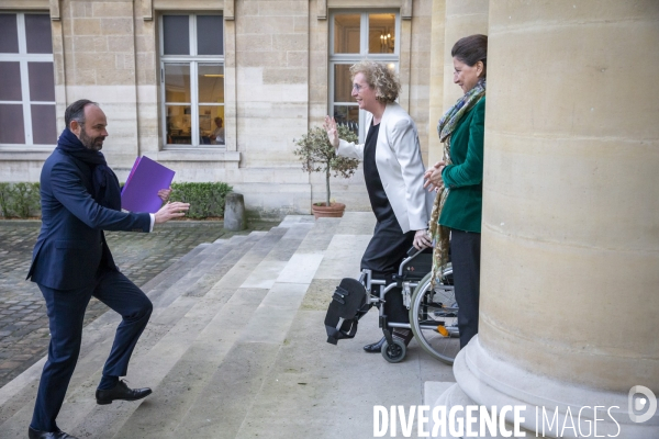 Négociations sur la réforme des retraites au ministere du Travail