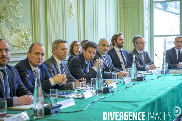 Négociations sur la réforme des retraites au ministere du Travail