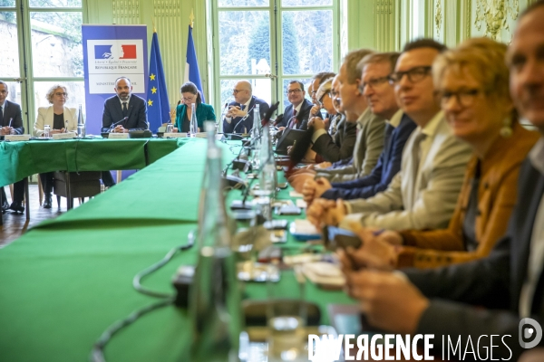 Négociations sur la réforme des retraites au ministere du Travail