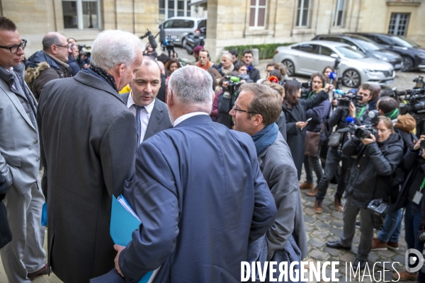 Négociations sur la réforme des retraites au ministere du Travail
