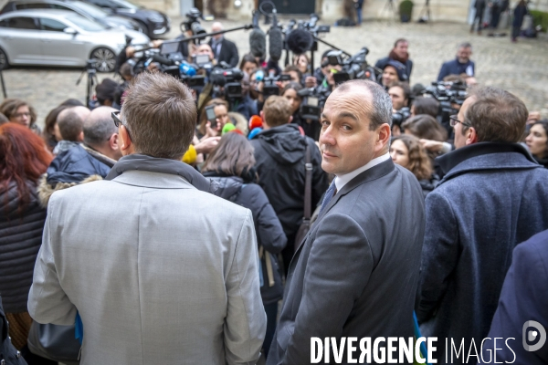 Négociations sur la réforme des retraites au ministere du Travail