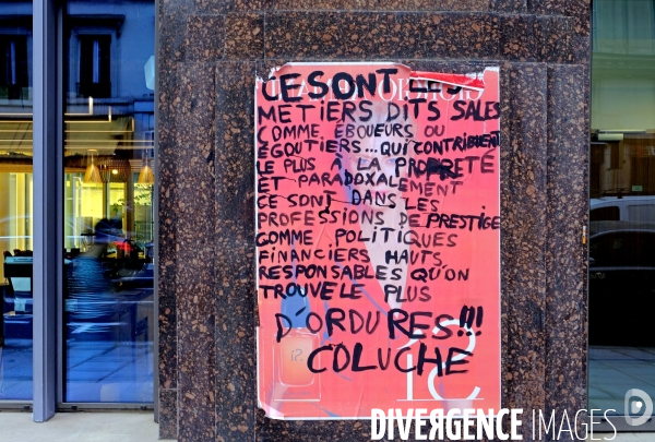 Tags vus sur le parcours de la manifestation du 9 01 2020