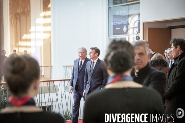 Emmanuel Macron et Francois Bayrou à Pau