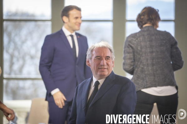 Emmanuel Macron et Francois Bayrou à Pau