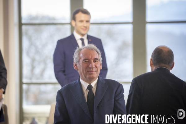 Emmanuel Macron et Francois Bayrou à Pau