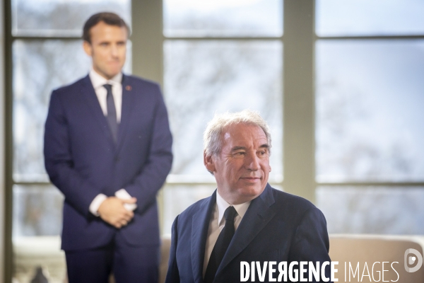 Emmanuel Macron et Francois Bayrou à Pau