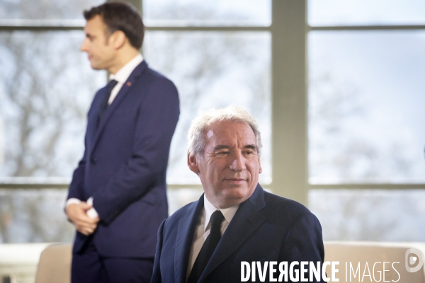 Emmanuel Macron et Francois Bayrou à Pau