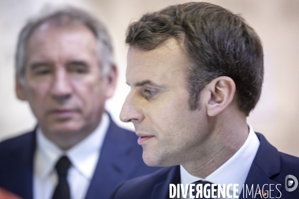 Emmanuel Macron et Francois Bayrou à Pau