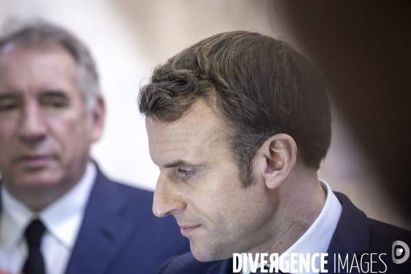 Emmanuel Macron et Francois Bayrou à Pau